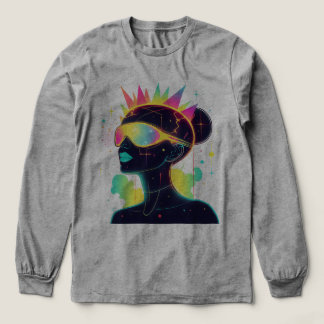 Neon Cyberpunk Vrouw in futuristische bril Tri-Blend Shirt