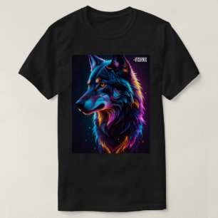 Neon Cyberpunk Wolf Grafische T-shirt - Lichtgeven