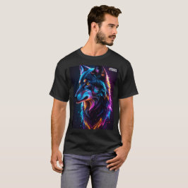 Neon Cyberpunk Wolf Grafische T-shirt - Lichtgeven