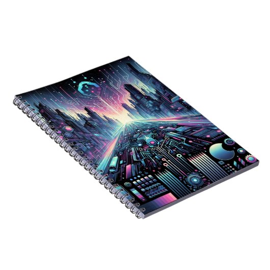 Neon Cyberworld Notitieboek (Rechterzijde)