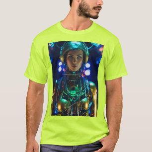 Neon Cyborg – futuristische Sci-Fi T-shirt Design