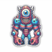 Neon Cyclops Monster Sticker (Voorkant)