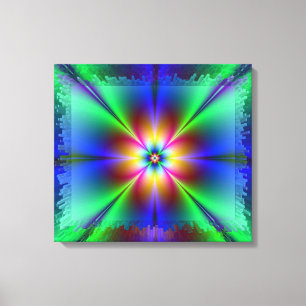 Neon Daisy Canvas Afdruk