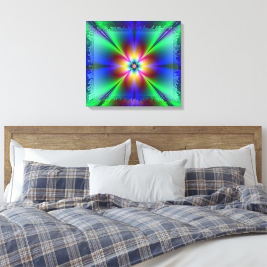Neon Daisy Canvas Afdruk (Insitu (Slaapkamer))