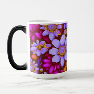 Neon Daisy Love Abstract - Magische Mok
