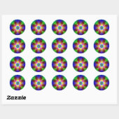 Neon Daisy Ronde Sticker (Vel)