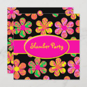 Neon Damask Flowers Kaart (Voorkant / Achterkant)