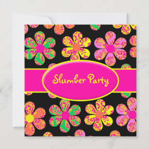 Neon Damask Flowers Kaart