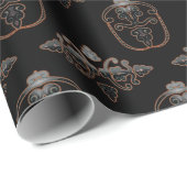 Neon Damast Patroon Cadeaupapier (Rol Hoek)