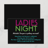 Neon Dames Nachtkaart Kaart (Voorkant / Achterkant)