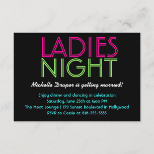 Neon Dames Nachtkaart Kaart