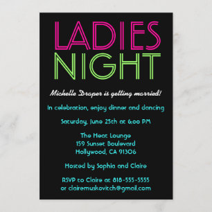 Neon Dames Nachtkaart Kaart