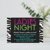 Neon Dames Nachtkaart zebra Kaart (Staand voorkant)