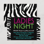 Neon Dames Nachtkaart zebra Kaart (Voorkant / Achterkant)