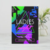 Neon Dames Night Geometric Club Flyer Promotion Kaart (Staand voorkant)