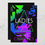 Neon Dames Night Geometric Club Flyer Promotion Kaart (Voorkant / Achterkant)