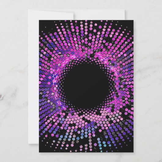 Neon Dance Birthday Party Kaart (Achterkant)