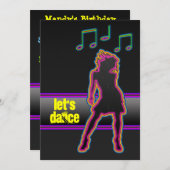 Neon Dance - Laten we dansuitvindingen doen Kaart (Voorkant / Achterkant)