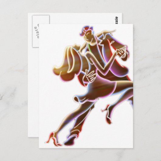 Neon Dancers Briefkaart (Voorkant / Achterkant)