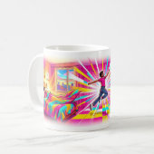 Neon Dans Ontwaakt Kleurensproei Droom Mok (Voorkant links)