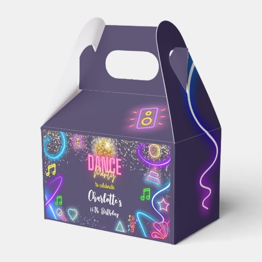 Neon dansfeest bedankdoosjes (Achterkant)
