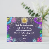 Neon dansfeest kinderverjaardag bedankkaart (Staand voorkant)