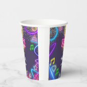 Neon dansfeest papieren bekers (Rechts)