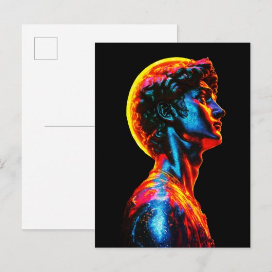 Neon David Beeld  Briefkaart (Voorkant / Achterkant)