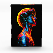 Neon David Beeld Fotoblokken (Voorkant)