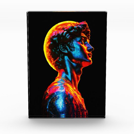 Neon David Beeld Fotoblokken (Voorkant)