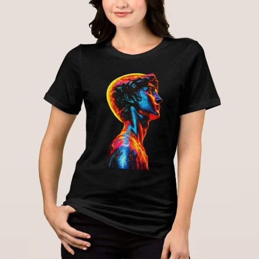 Neon David Beeld Tri-Blend Shirt (Voorkant)