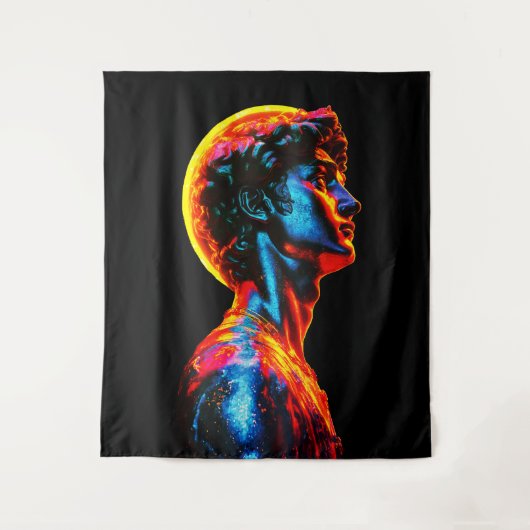 Neon David Beeld Wandkleed (Voorkant)