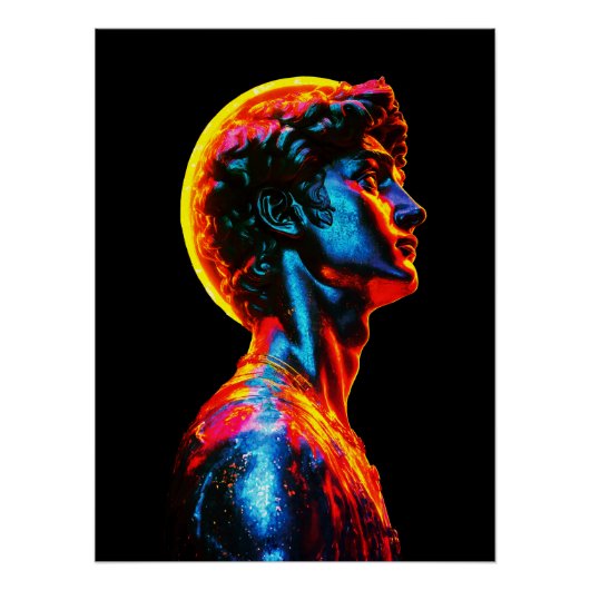 Neon David Statue  Perfect Poster (Voorkant)