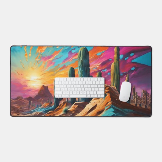 Neon Desert Dawn Bureaumat (Keyboard & Muis)