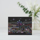 Neon Desert Stary Night Briefkaart (Staand voorkant)