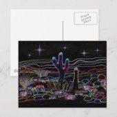 Neon Desert Stary Night Briefkaart (Voorkant / Achterkant)
