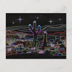 Neon Desert Stary Night Briefkaart