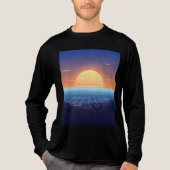 Neon Desert Sunset beroemd gemaakt door Synthwave Tri-Blend Shirt (Voorkant volledig)