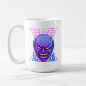 Neon Devil Synthwave Demon Head Retro Horror Koffiemok (Links)