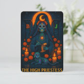 Neon Dia de los Muertes Hogepriesteres Tarot Kaart (Staand voorkant)