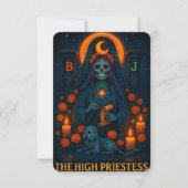 Neon Dia de los Muertes Hogepriesteres Tarot Kaart (Voorkant)