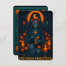 Neon Dia de los Muertes Hogepriesteres Tarot Kaart