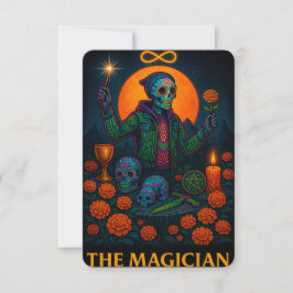 Neon Dia de los Muertos De tovenaar Tarot Kaart