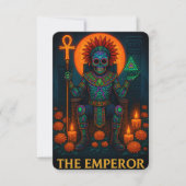 Neon Dia de los Muertos Emperor Tarot Kaart (Voorkant)