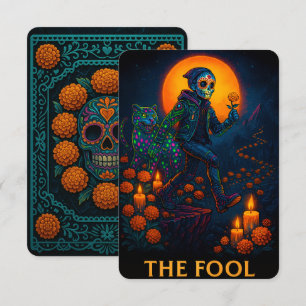 Neon Dia de los Muertos The Dwaas Tarotkaart