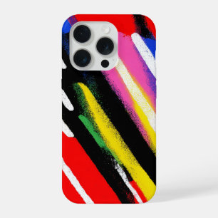 Neon Diagonale Streep Kleurconflict iPhone 15 Pro Case