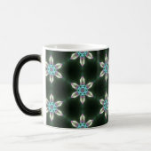 Neon Diamond Flowers op Black Morphing Mok (Links)