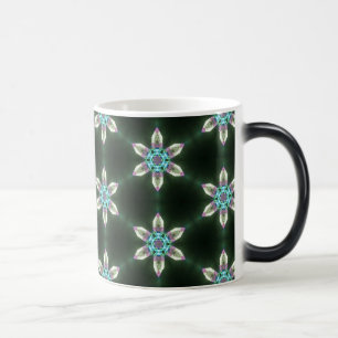 Neon Diamond Flowers op Black Morphing Mok