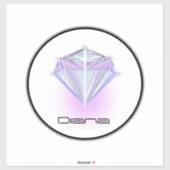 Neon Diamond Logo Text Name Business Car Sticker (Vel)