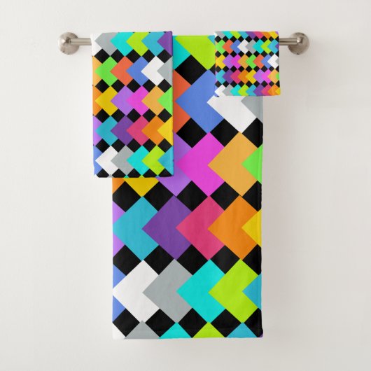 Neon Diamonds Bad Handdoek (Insitu)